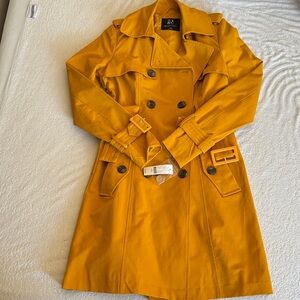 New York & Company Mustard Trench Coat with Belt